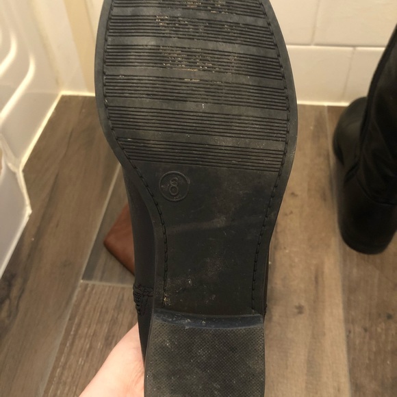 Merona black and brown zip up riding boots. - Picture 4 of 6